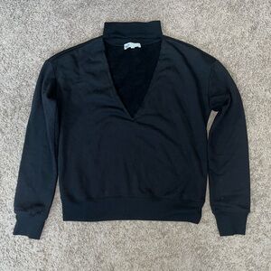 Black Cutout Long Sleeve Top